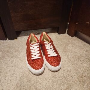 Betsey Johnson Red Glitter Sneakers